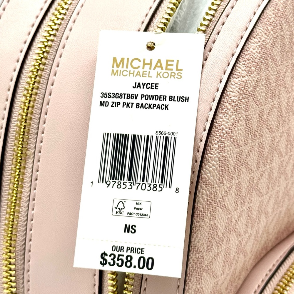 Michael Kors Jaycee Medium Signature Logo Backpack Powder Blush - Picture 12 of 12